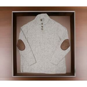 Johnston & Murphy Lambs Wool Sweater with Elbow Patches Men’s Large